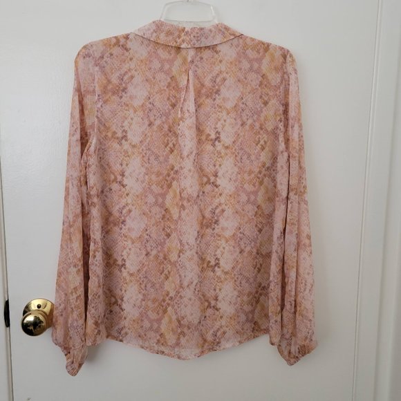 Revolve Majorelle Snake print ruffle blouse - Picture 4 of 5